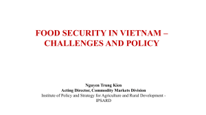 Food Security in Vietnam – Challenges and Policy Strategies