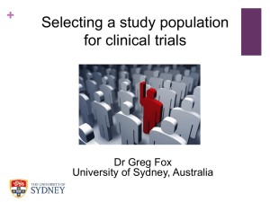 Selecting a study population