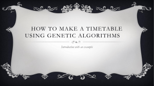 How to make a timetable using genetic algorithms