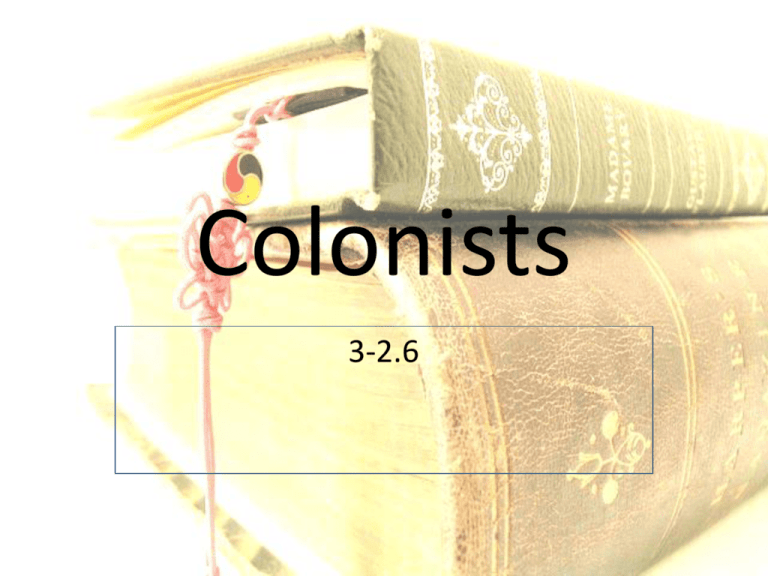 Colonist Powerpoint Anderson School District One
