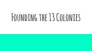 Founding the 13 Colonies