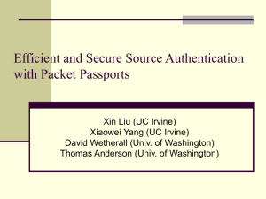 Efficient and Secure Source Authentication with Packet Passports