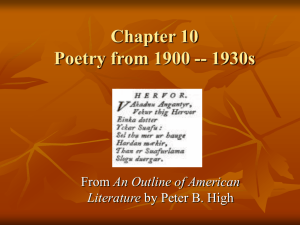 Chapter 10 Poetry from 1900 through the 1930s