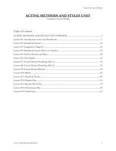 acting methods and styles unit - BYU Theatre Education Database