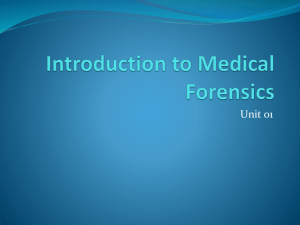 unit 1 Introduction to Medical Forensics