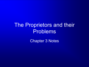 The Proprietors and their Problems - SS7-8