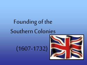 Founding of the Southern Colonies