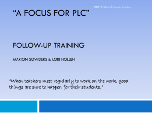Focused PLCs () - Center on Innovation and Improvement