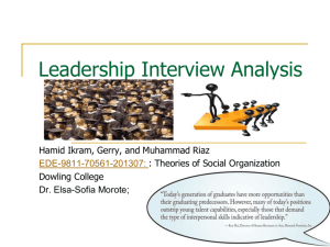 Leadership Interview Analysis - Dr. Elsa