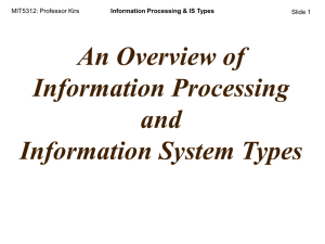 Information Processing and IS Types