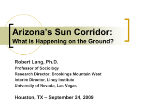 Robert Lang, Ph.D., on The Arizona Sun Corridor