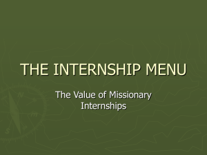 the value of the internship menu