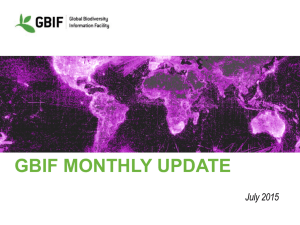 GBIF monthly update (July 2015)