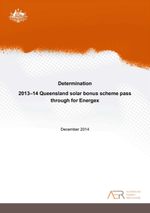 Final decision on Energex solar bonus scheme pass through 2013-14