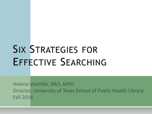 searching - University of Texas School of Public Health