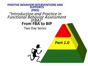 Introduction and Practice in Functional Behavior Assessment (FBA