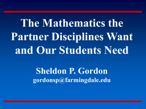 The Mathematics the Partner Disciplines Want and Our Students Need