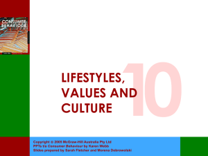 Lifestyles, values and culture