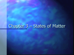 Chapter 3 – States of Matter