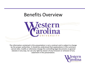 Benefits Orientation - Western Carolina University