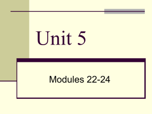 Unit 5: Modules 22, 23, 24