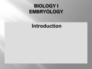BIOLOGY I EMBRYOLOGY