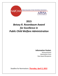 2015 Betsey R Rosenbaum Award Nomination Packet