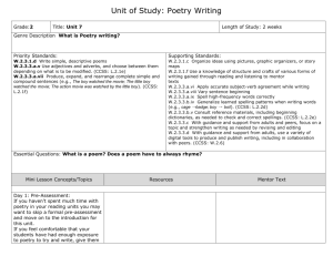 Second -Unit of Study Poetry Writing