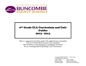 This is a suggested curriculum guide with supplementary unit guides