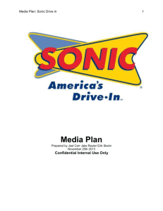 Media Plan Sonic Drive-In