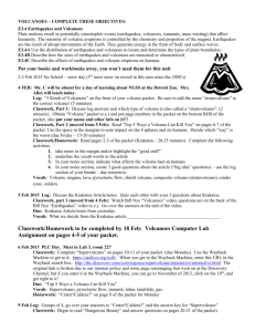 Volcanoes Computer Lab Assignment on pages 4