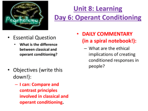 Operant Conditioning - AP Psychology Basic Course Info