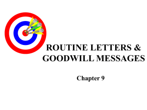 routine letters & goodwill messages