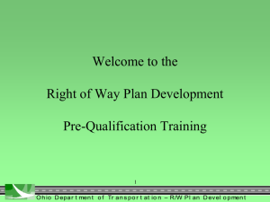 the Right of Way Plan Development Pre