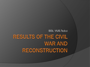 Results of the civil War and reconstruction
