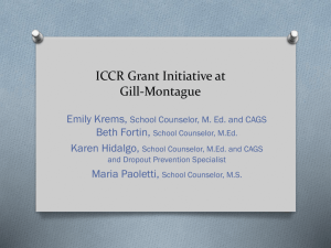 Gill Montague ICCR Grant Initiative