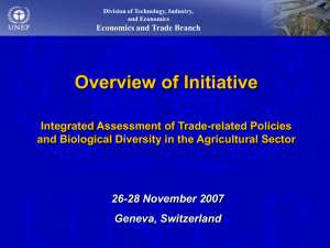 Overview on implementation of UNEP's Trade and Biodiversity