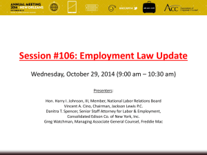 Employment Law Update 2014 - Association of Corporate Counsel