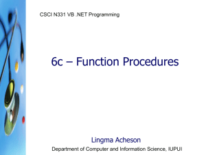 6c-FunctionProcedures - Department of Computer and