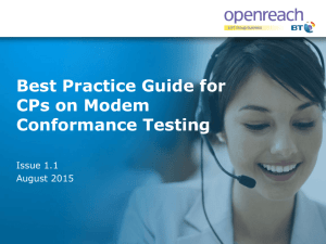 Best Practice Guide for CPs on Modem Conformance
