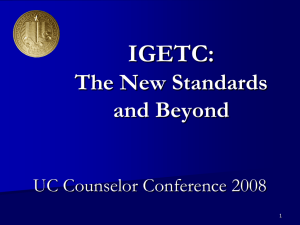 IGETC Standards Training (Advanced)