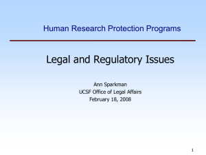 Legal and Regulatory Issues  - University of California | Office of