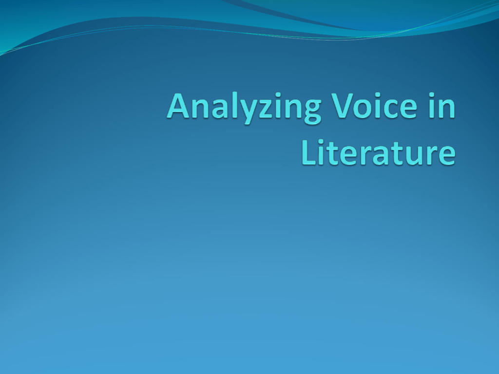 own voice concept in literature review