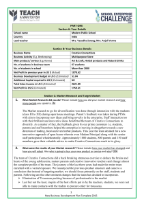 Section F: Operational Plan - School Enterprise Challenge