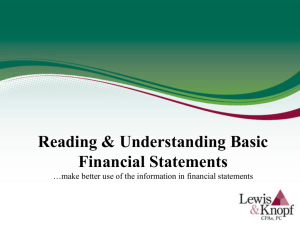 Reading & Understanding Basic Financial Statements