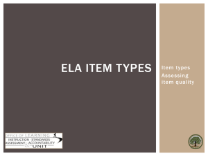 ELA Item Types Presentation - Oregon Department of Education