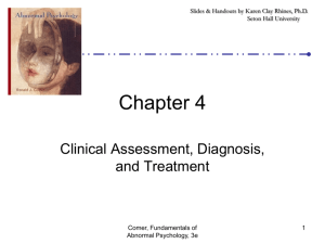 Clinical Assessment, Diagnosis and Treatment
