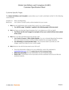 Global Anti-Bribery and Corruption (GABC) Customer Specification