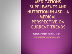 Medications supplements and Nutrition in ASD