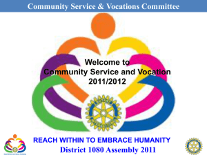 District 1080 Assembly 2011 Community Service & Vocations